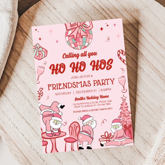 Funny Friendsmas Santa Ho Ho Hos Weihnachtsfeierta Einladung