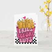 Funny Fries Lovers Vor Typ Karte (Gelbe Blume)