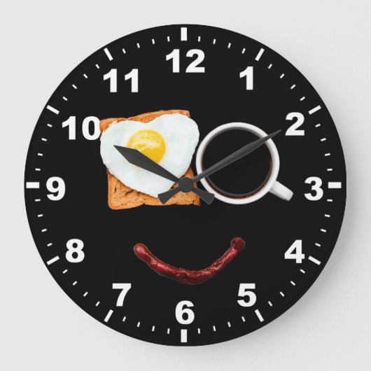 Funny Frigs Eggs Kitchen Wall Clock Große Wanduhr (Vorderseite)