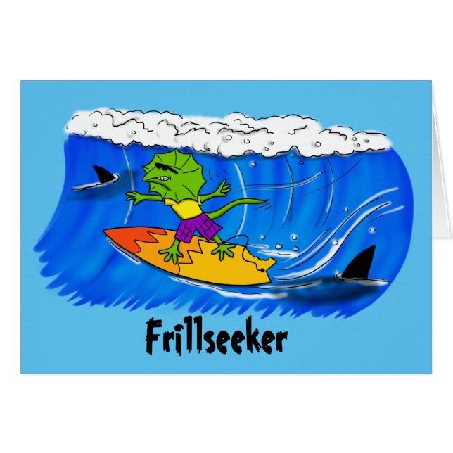 Funny frilled Hals Eidechsensurfen. (Vorderseite (Horizontal))