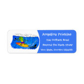 Funny frilled Halslizard Surfing Cartoon (Vorne)