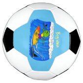 Funny frilled Halslizard Surfing Cartoon Fußball (Gedreht)