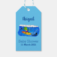 Funny frilled Halslizard Surfing Cartoon