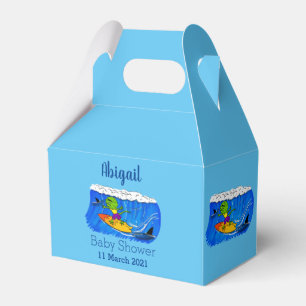 Funny frilled Halslizard Surfing Cartoon Geschenkschachtel