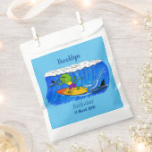 Funny frilled Halslizard Surfing Cartoon Geschenktütchen (Ausgeschnitten)