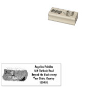 Funny frilled Halslizard Surfing Cartoon Gummistempel (Stempel)