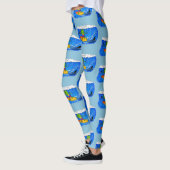 Funny frilled Halslizard Surfing Cartoon Leggings (Links)