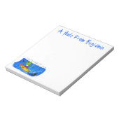 Funny frilled Halslizard Surfing Cartoon Notizblock (Rotiert)
