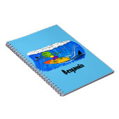 Funny frilled Halslizard Surfing Cartoon Notizblock (Rechte Seite)
