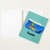 Funny frilled Halslizard Surfing Cartoon Planer (Anzeige)