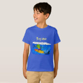 Funny frilled Halslizard Surfing Cartoon T-Shirt (Vorne ganz)