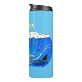 Funny frilled Halslizard Surfing Cartoon Thermosbecher (Nach rechts gedreht)
