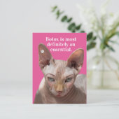 Funny Frinkled Cat - Botox ist essenziell Postkarte (Stehend Vorderseite)