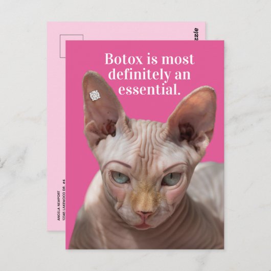 Funny Frinkled Cat - Botox ist essenziell Postkarte (Vorne/Hinten)
