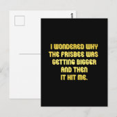 Funny Frisbee Joke Postkarte (Vorne/Hinten)