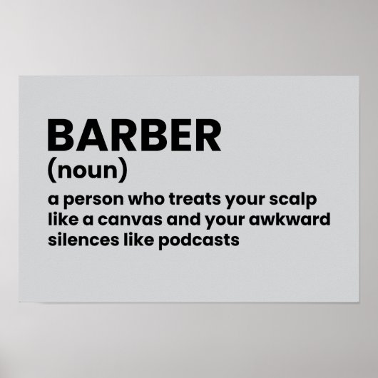 Funny Friseur Barber Definition Poster (Vorne)