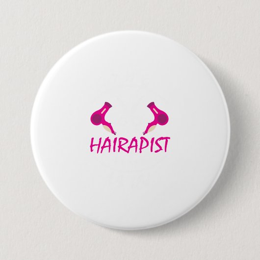Funny Friseur Friseursalon Geschenk des Hairapiste Button (Vorderseite)