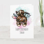 Funny Friseur Geburtstagskarte für Beautician Karte (Vorderseite)