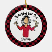 Funny Friseur Geschenk - Danke Beautician Idee Keramik Ornament (Vorne)