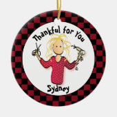 Funny Friseur Kleines Geschenk Danke Beautician Keramik Ornament (Vorne)