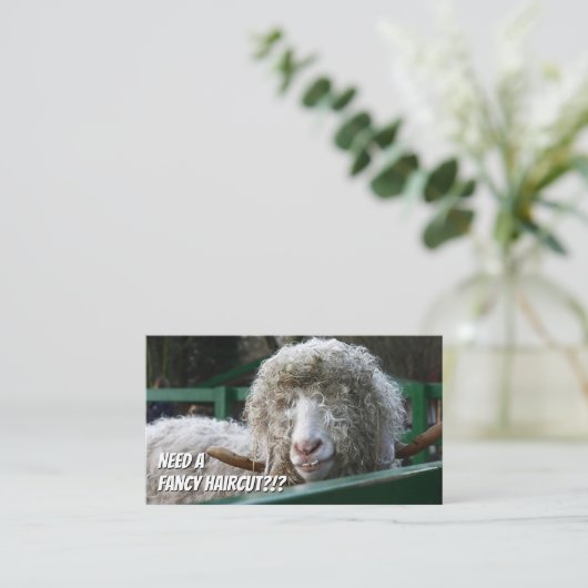 Funny Frisylist extravaganter neuer Friseurspezial Visitenkarte (Stehend Vorderseite)