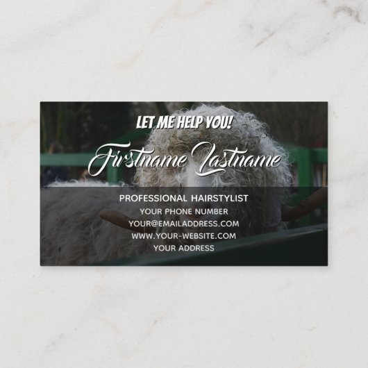 Funny Frisylist extravaganter neuer Friseurspezial Visitenkarte (Rückseite)