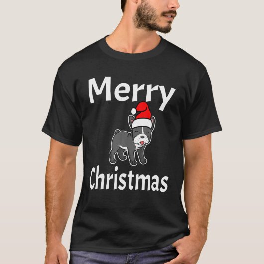 Funny FroChristmas French Bulldog Dog Lover Ani T-Shirt (Vorderseite)
