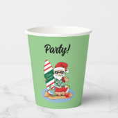 Funny FroChristmas Weihnachten auf Summer Surf Bea Pappbecher (Vorderseite)