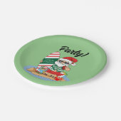 Funny FroChristmas Weihnachten auf Summer Surf Bea Pappteller (Schrägansicht)