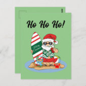 Funny FroChristmas Weihnachten auf Summer Surf Bea Postkarte (Vorne/Hinten)