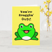 Funny Frog 40. Geburtstag Karte (Gelbe Blume)