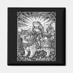 Funny Frog and Cat, Vintage dunkle Akademie Hallow Magnet