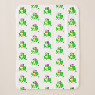 Funny Frog Baby Sherpa Blanket Sherpadecke