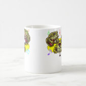 Funny Frog Band Musician Playing Guitar Drums Sing Kaffeetasse (Mittel)