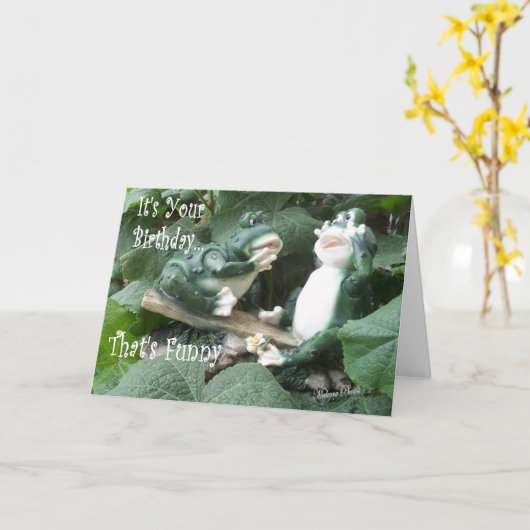 Funny Frog Bday Card Karte (Gelbe Blume)