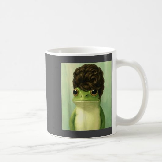 Funny Frog Beehive Bob Haircut Meme  Kaffeetasse (Rechts)