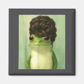 Funny Frog Beehive Bob Haircut Meme  Magnet (Vorne)
