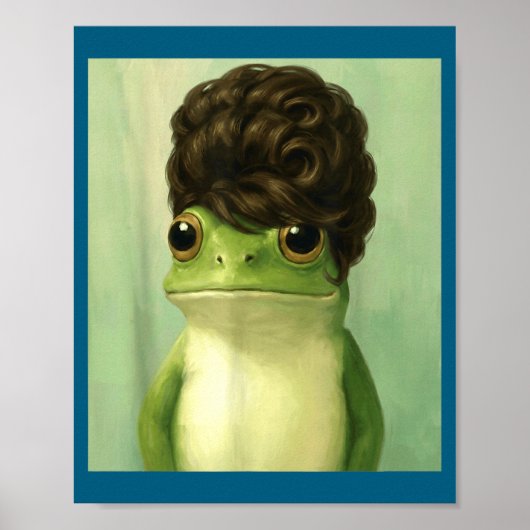 Funny Frog Beehive Bob Haircut Meme Poster (Vorne)