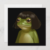 Funny Frog Bob Haircut Meme Frogs Animal Lovers Einladung (Vorne/Hinten)