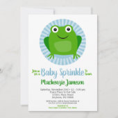 Funny Frog Boys Baby Sprinkle Einladung (Vorderseite)