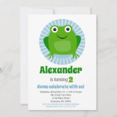 Funny Frog Boys Einladung zum Geburtstag (Vorderseite)