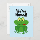 Funny Frog Cartoon Änderung der Adresse, die wir v Postkarte (Vorne/Hinten)