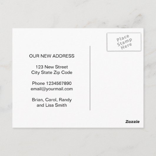 Funny frog cartoon change of address we've moved postkarte (Rückseite)