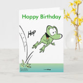 Funny Frog Cartoon Hoppy Birthday Card Karte (Gelbe Blume)