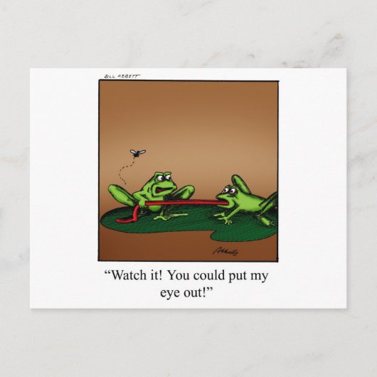 Funny Frog Cartoon Kunstgeschenke! Postkarte (Vorderseite)