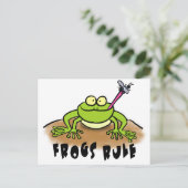 Funny Frog Cartoon Postkarte (Stehend Vorderseite)