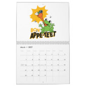 Funny Frog Catching Fly Cartoon Classic Round  Kalender (Mär 2027)