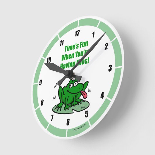 Funny Frog Clock Runde Wanduhr (Winkel)