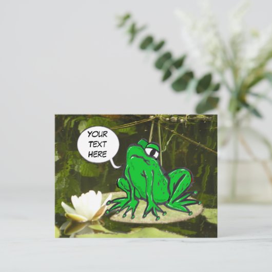Funny Frog Cust. Textpostkarte Postkarte (Stehend Vorderseite)