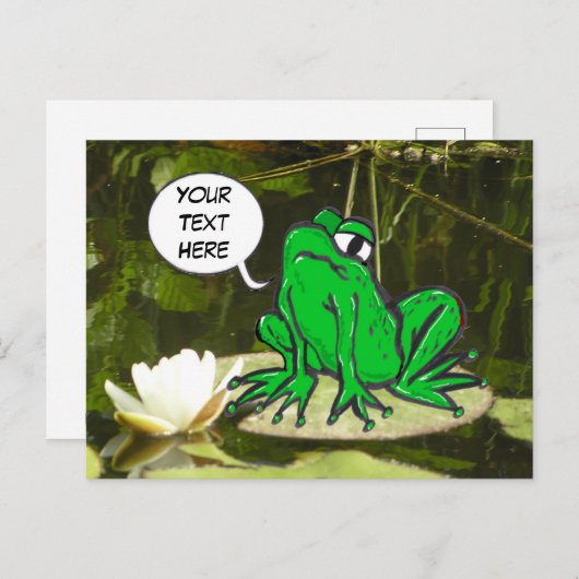 Funny Frog Cust. Textpostkarte Postkarte (Vorne/Hinten)